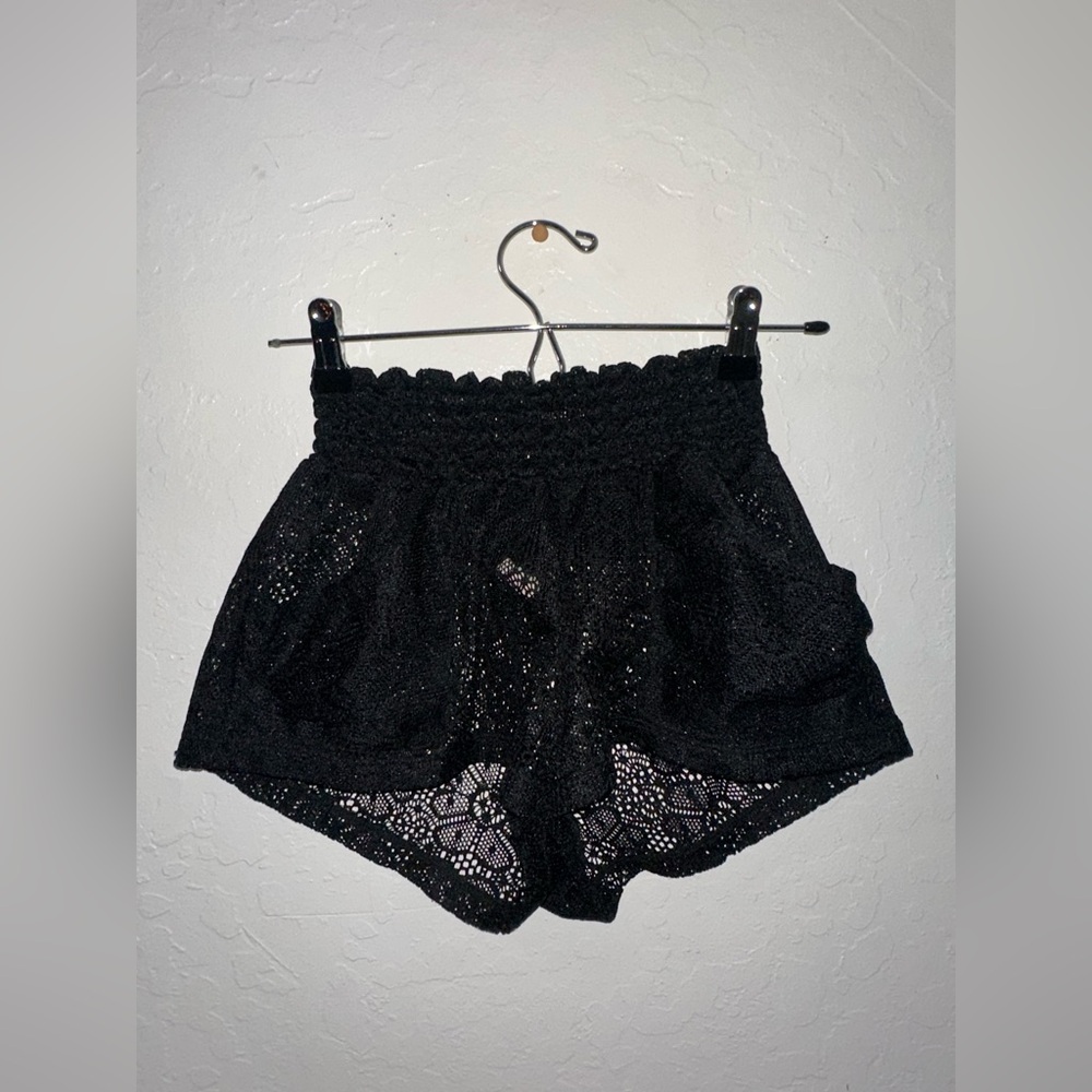 Vintage OP Black Lace Swim Coverup Shorts